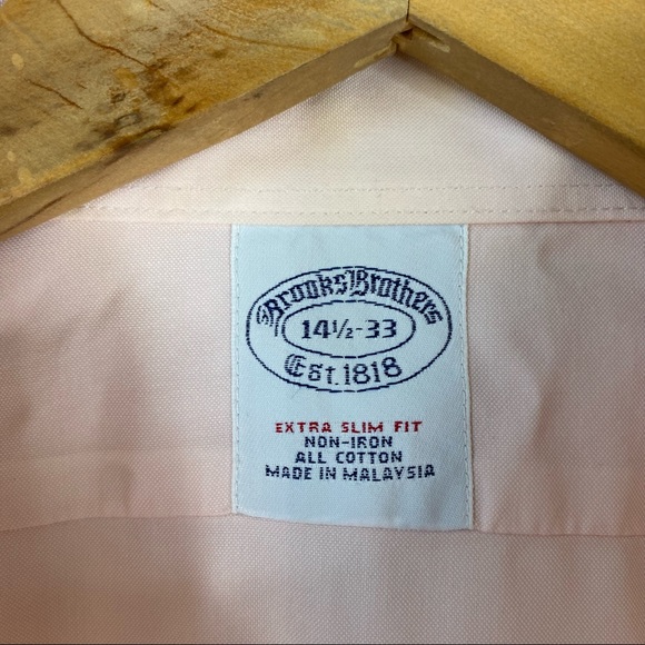 Brooks Brothers Extra Slim Fit Light Pink Button Down Shirt - Picture 4 of 7